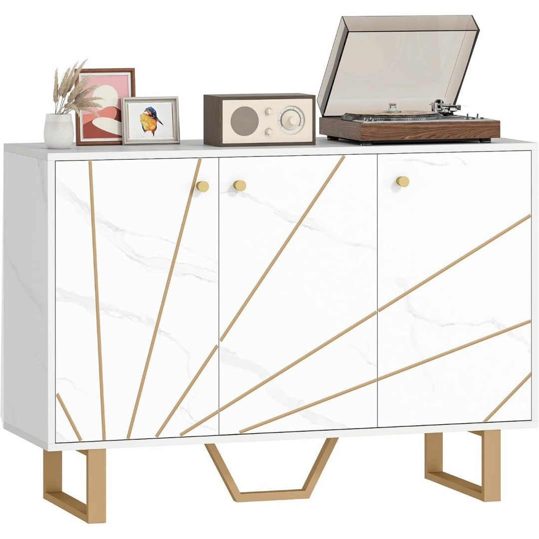 Sideboard verbindet Hoehenverstellung und ein Metallgestell