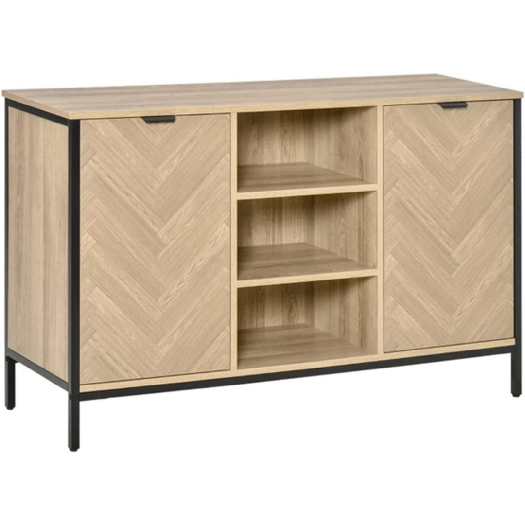 3 Faecher praegen die Gestaltung von dem Sideboard