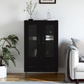 Hochschrank mit den Massen 69.5 x 31 x 115 cm in Schwarz