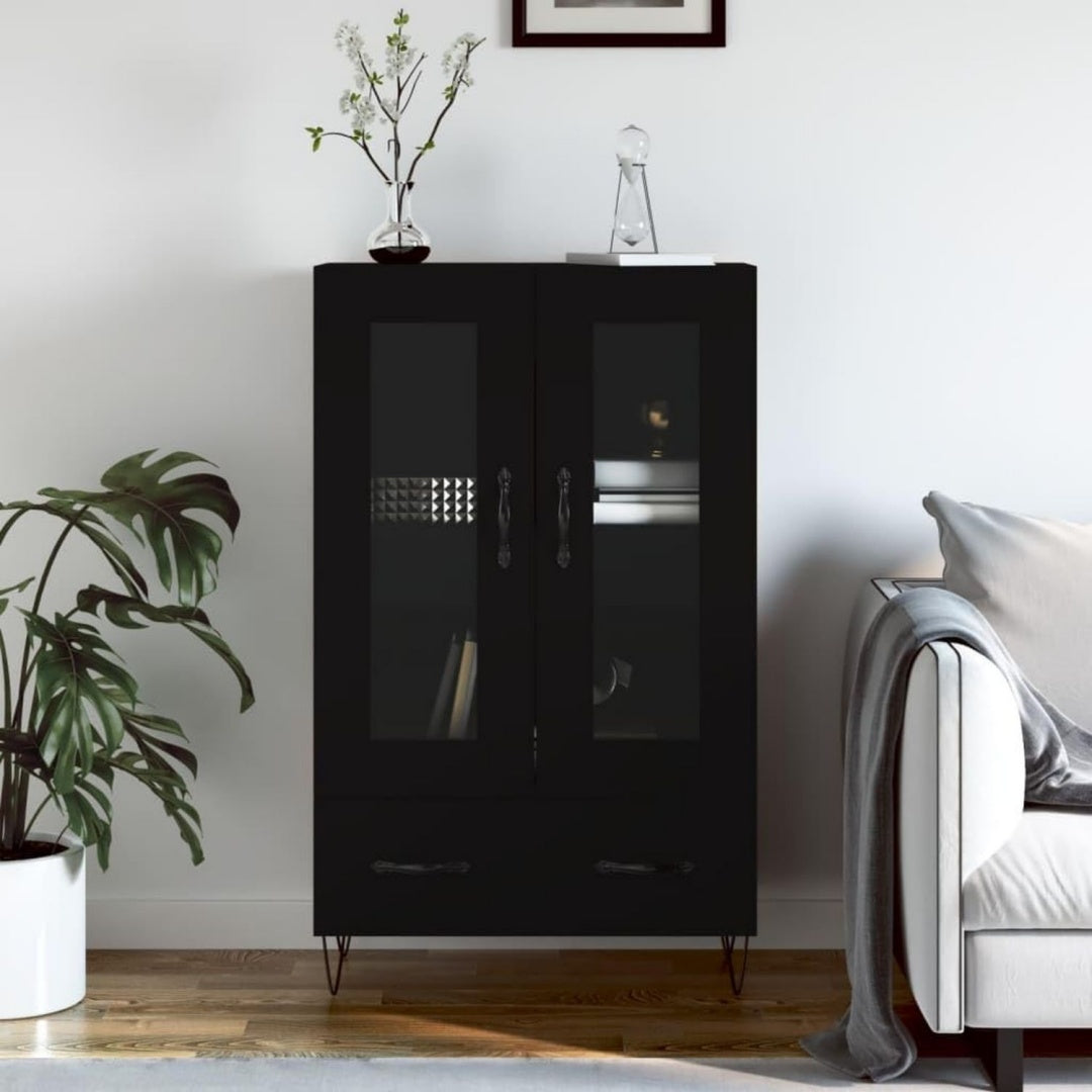 Hochschrank mit den Massen 69.5 x 31 x 115 cm in Schwarz