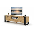 Offene Ablagen und grifflose Fronten an dem Medienboard