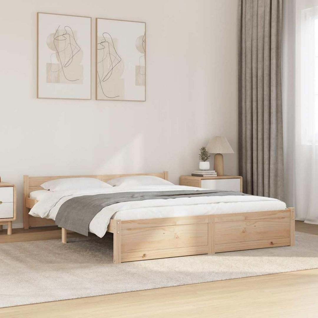 Holzoptik praegt das Bettgestell aus Kiefernholz