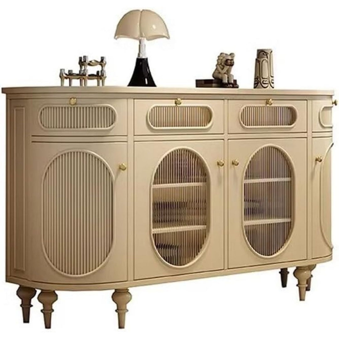 Sideboard aus Glas mit Holzoptik