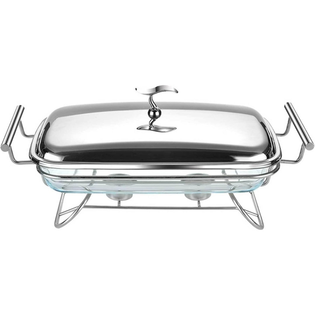 Der Speisenwaermer nimmt mit 47.5 x 24.5 x 17 cm Gestalt an