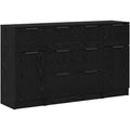 Sideboard aus Massivholz und Akazienholz in Schwarz und Eichenbraun