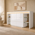 6 Schubladen praegen das Sideboard aus Glas