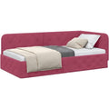 Das Bettgestell misst 90 x 190 cm aus Samt