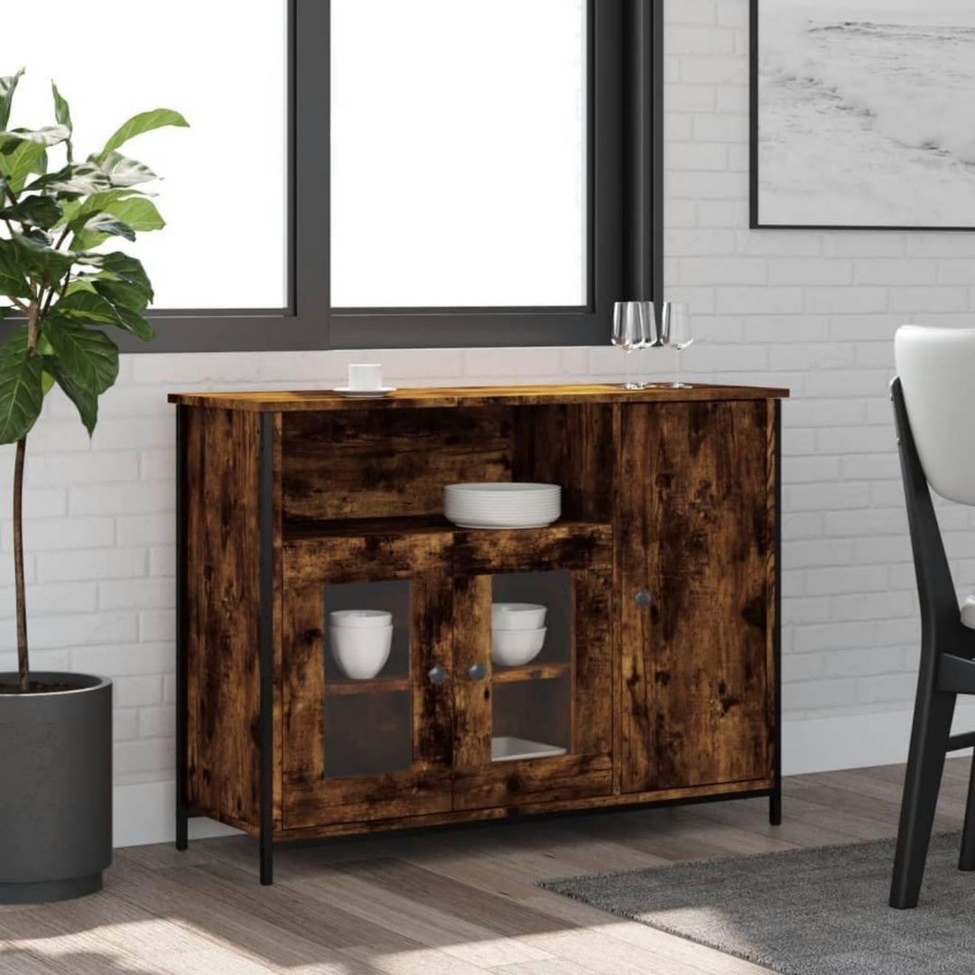 3 Tueren praegen das Sideboard in Dunkelbraun