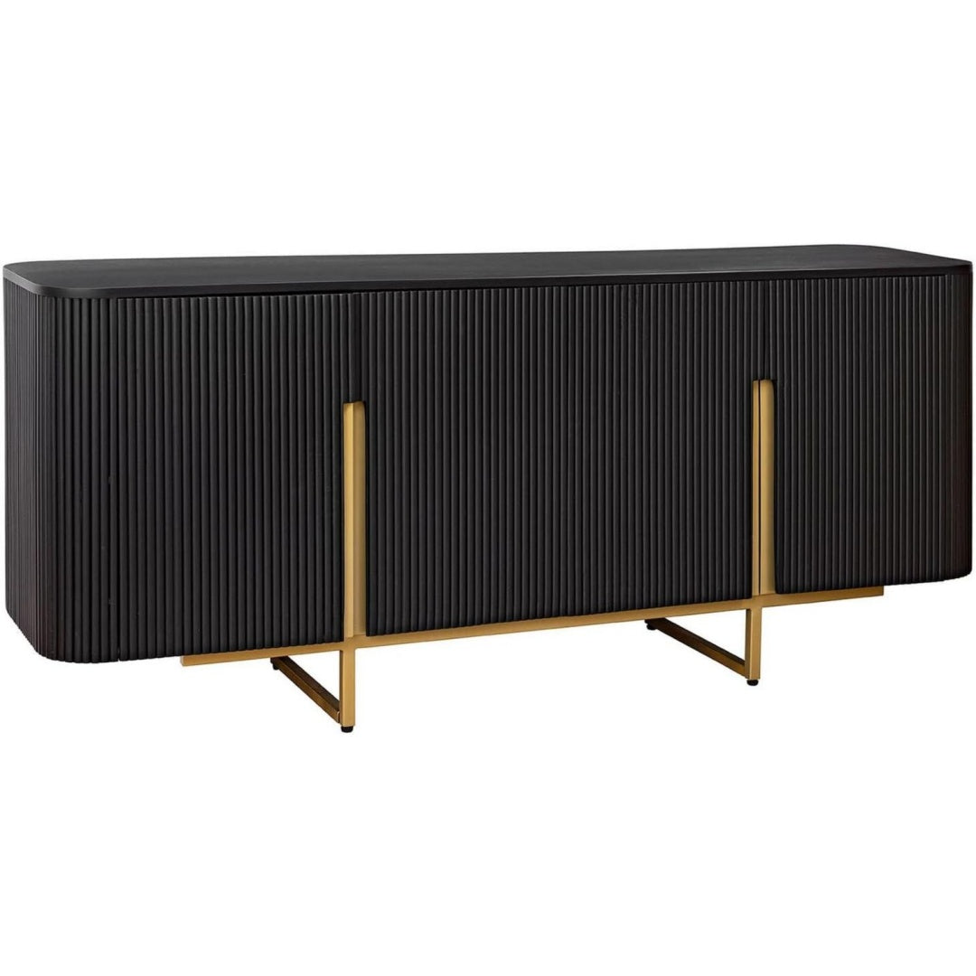 Sideboard aus Mangoholz mit gerundeten Konturen
