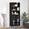 3 Schubladen und 2 Tueren an dem Hochschrank