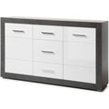 Sideboard mit Schubladen, geschlossenem Stauraum und glaenzenden Oberflaechen