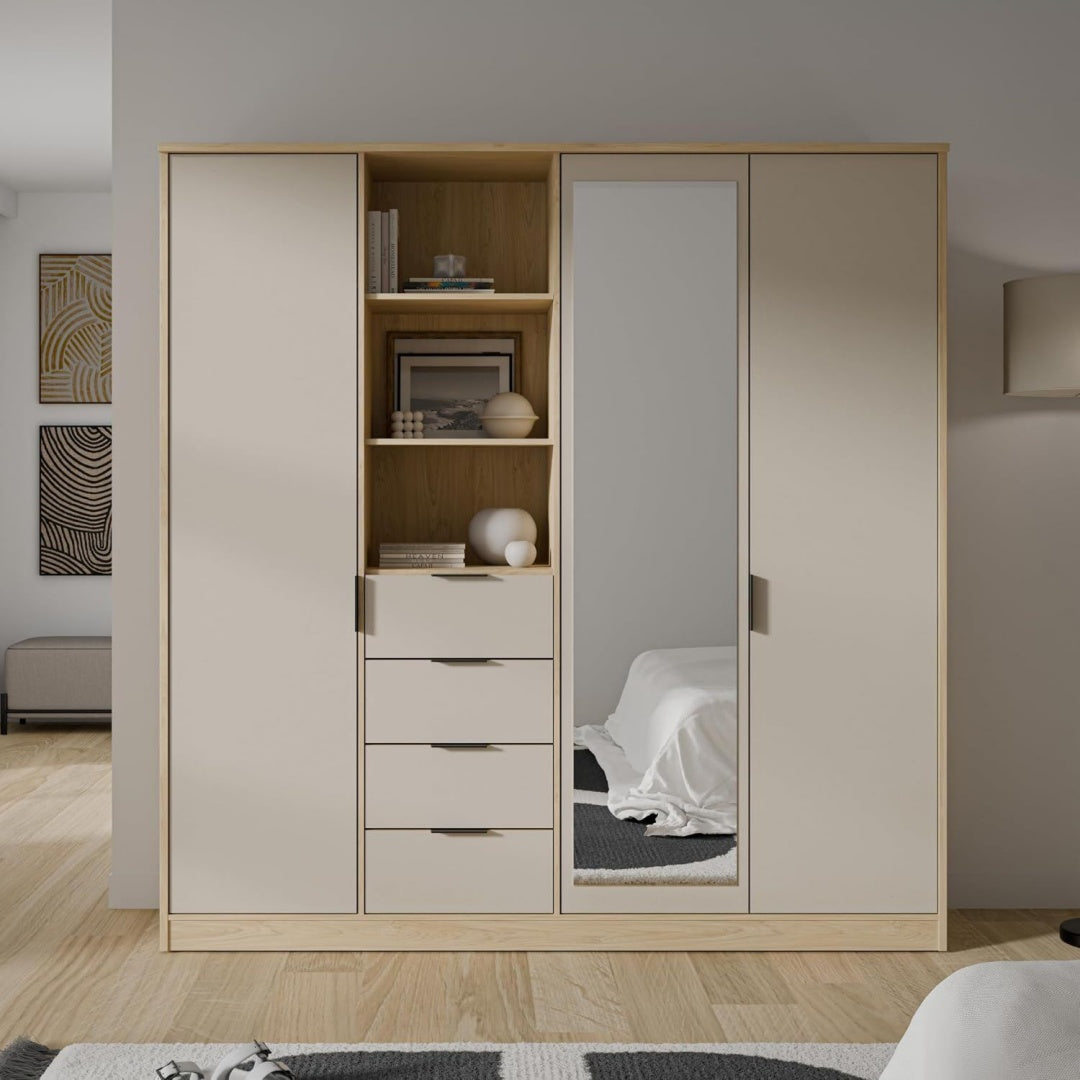 4 Schubladen und Schubladen an dem Kleiderschrank