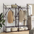 Der Kleiderschrank misst 78 x 36 x 158 cm in Schwarz