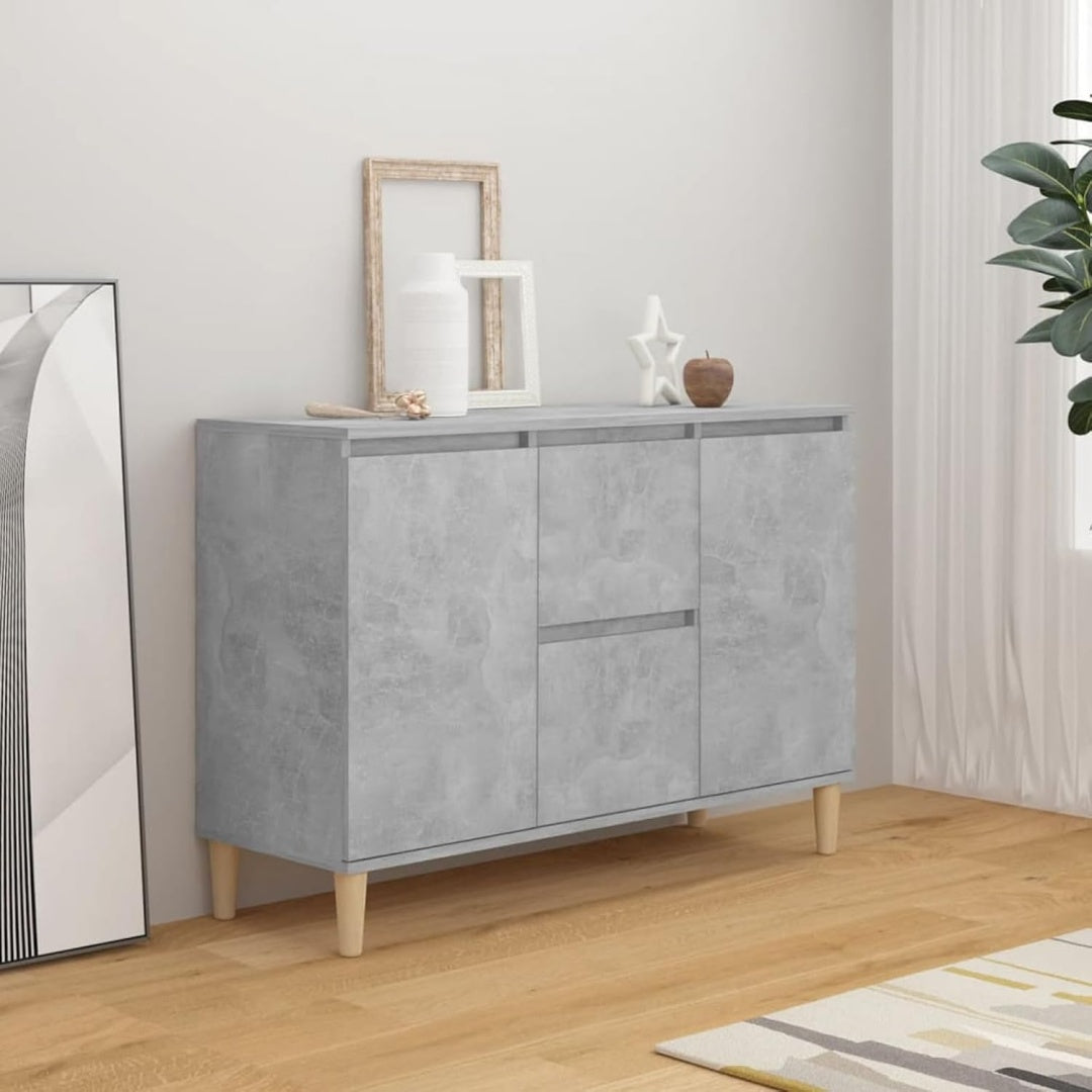 Holzbeine und Schubladen an dem Sideboard