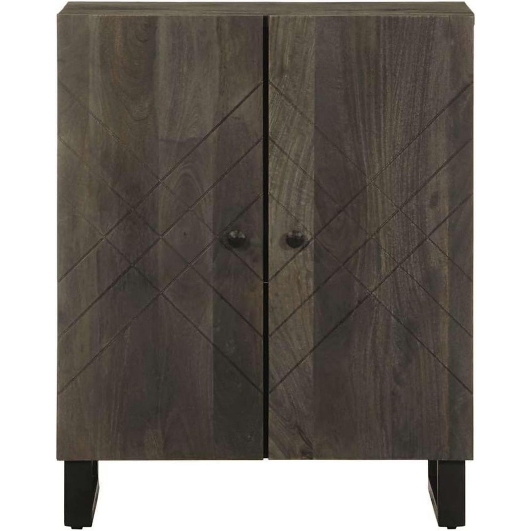 Sideboard aus Massivholz und Mangoholz in Schwarz und Naturbraun